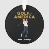 Hilarische Grappige Golf van Amerika Meme Trump Pu Ornament (voorkant)