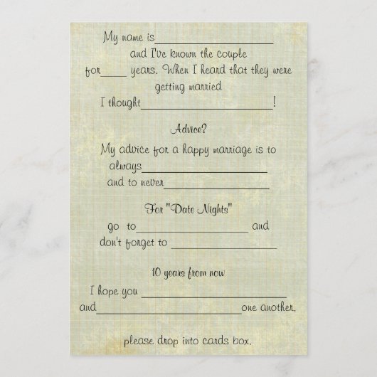 Hilarische Huwelijksadvies Commentaar Kaarten (Achterkant)