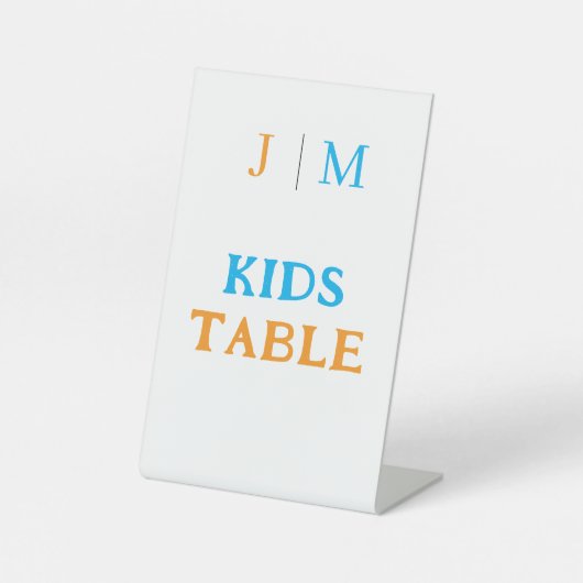 Hilarische kinder tafel bruiloft reclamebord met voetstuk (Voorkant)