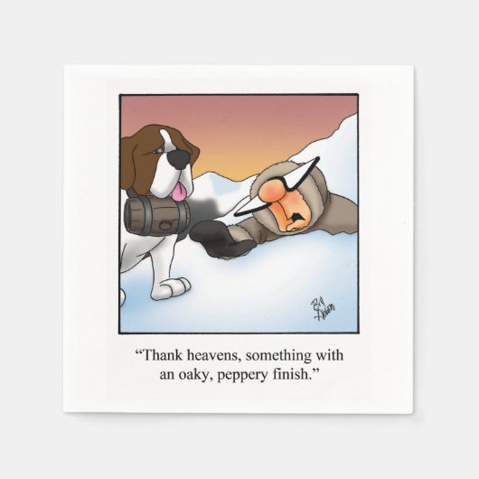 Hilarische Wijn Humor Cocktail servetten (Voorkant)