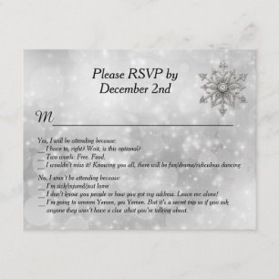 Hilarische Winter Sneeuwvlok Trouw RSVP Kaart