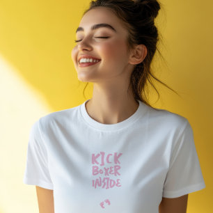 Hilarische zwangerschapsvingerafdruk roze t-shirt