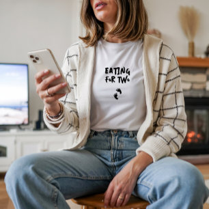 Hilarische zwangerschapsvingerafdruk zwart t-shirt