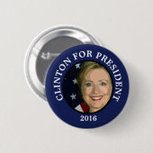 Hilary Clinton voor President 2016 Button (Voorkant /achterkant)
