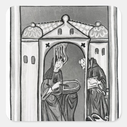 Hildegard of Bingen Vierkante Sticker (Voorkant)