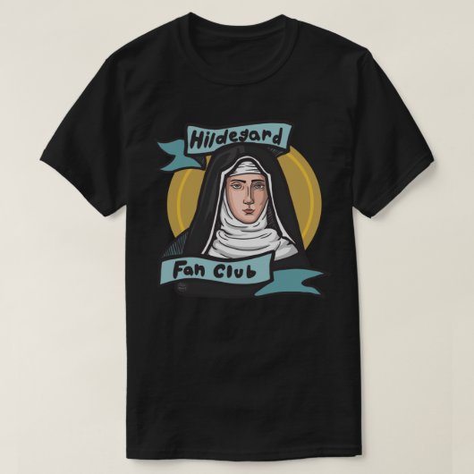 Hildegard von Bingen Sticker T-shirt (Design voorkant)