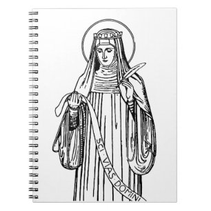 Hilige Hildegard van Bingen Middeleeuwse Mystica Notitieboek