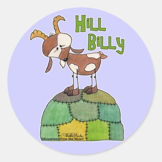 Hill Billy Ronde Sticker (Voorkant)