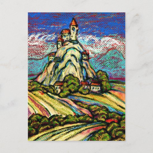 Hill Castle Fantasy Briefkaart (Voorkant)