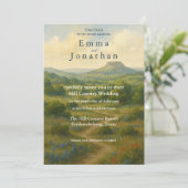 Hill Country Texas Unique Wedding Invitation Cards (Debout devant)