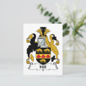Hill Family Crest Briefkaart (Staand voorkant)