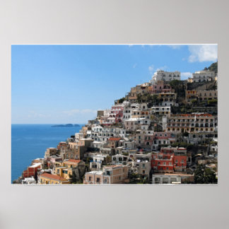 Hill Side Town of Positano op de kust van Amalfi,  Poster