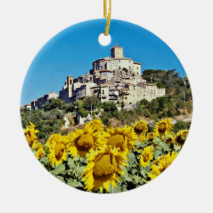 Hill town Narni, Umbrië, Italië bloemen Keramisch Ornament