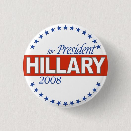 Hillary 2008-Button Ronde Button 3,2 Cm (Voorkant)