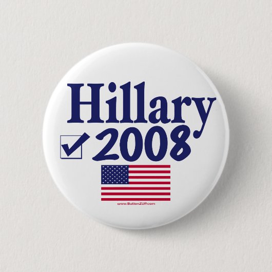 Hillary 2008-Button Ronde Button 5,7 Cm (Voorkant)