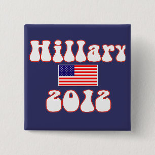 hillary 2012. vierkante button 5,1 cm