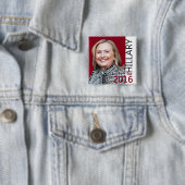 Hillary 2016-Button Vierkante Button 5,1 Cm (In situ)
