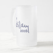 Hillary 2016 Handtekening Matglas Bierpul (Voorkant links)