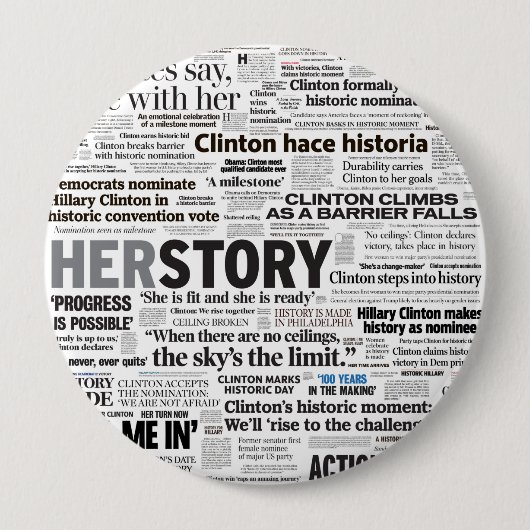 Hillary 2016 Historic Headline Button (Voorkant)