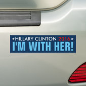 Hillary 2016 "IK BEN MET HAAR!" Bumpersticker (Op auto)