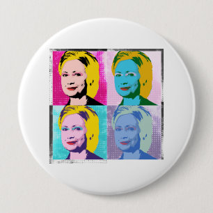 hillary 2016 pop art - - ronde button 4,0 cm