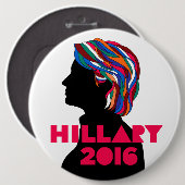 Hillary 2016 Retro Design Button (kolossal 6 inch) (Voorkant /achterkant)