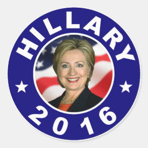 Hillary 2016 ronde sticker