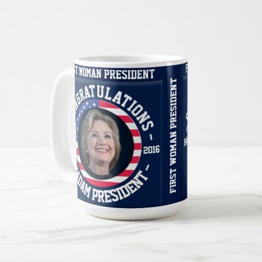 Hillary a remporté l'élection ! Tasse de (Devant gauche)
