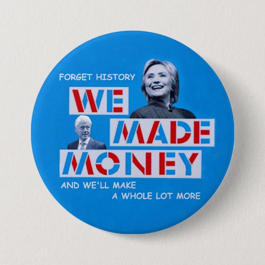 Hillary & Bill Clinton Ronde Button 7,6 Cm (Voorkant)