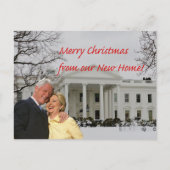 Hillary & Bill New Address Aankondigingskaart (Voorkant)
