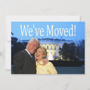 Hillary & Bill New Address Christmas Card Feestdagenkaart