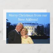 Hillary & Bill Nouvelle carte de Noël avec adresse (Devant / Derrière)