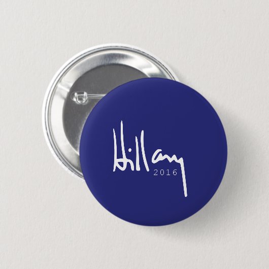 Hillary Clinton 2016 Blauwe Pinback Button (Voorkant /achterkant)
