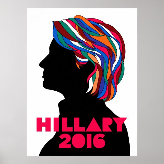 Hillary Clinton 2016 Campaign Retro Poster (groot) (Voorkant)