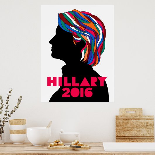 Hillary Clinton 2016 Campaign Retro Poster (groot) (Keuken)