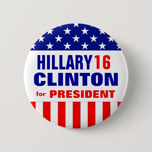 HILLARY CLINTON 2016 RONDE BUTTON 5,7 CM (Voorkant)