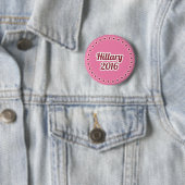 Hillary Clinton 2016 Roze 2.25-inch Pinback Button (In situ)