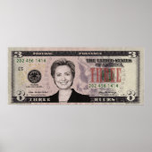 Hillary Clinton 3 $ Poster de Bill (Devant)