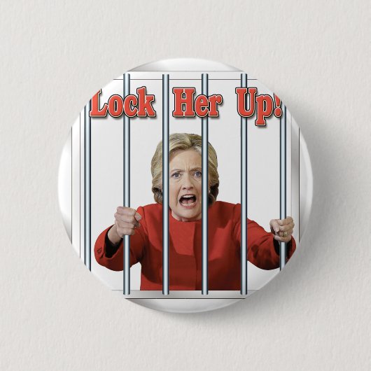 hillary clinton achter tralies ronde button 5,7 cm (Voorkant)