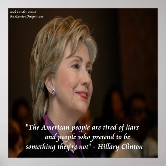 Hillary Clinton America & Liars Quote Poster (Devant)