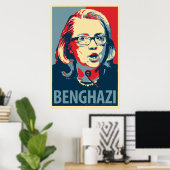 Hillary Clinton "Benghazi" Obama Affiche parodique (Bureau à domicile)