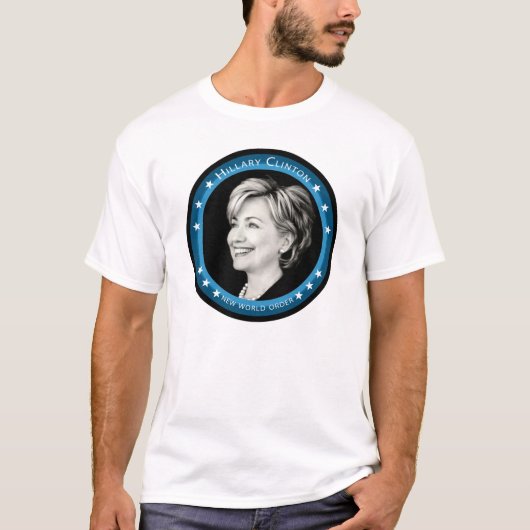 hillary clinton : blauwe stralen : t-shirt (Voorkant)