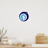 Hillary Clinton Blue Bubble Poster (Keuken)