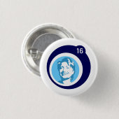 Hillary Clinton Blue Bubble Ronde Button 3,2 Cm (Voorkant /achterkant)
