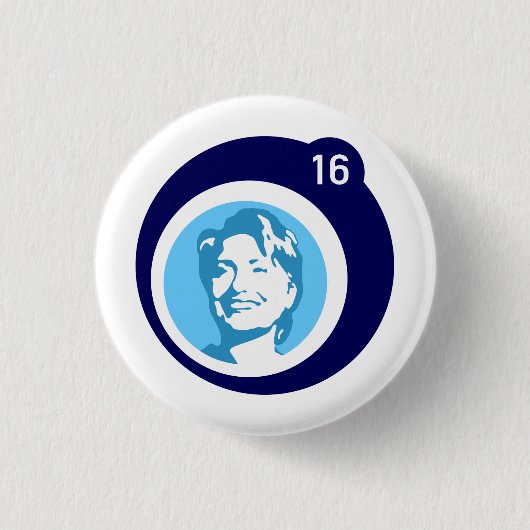 Hillary Clinton Blue Bubble Ronde Button 3,2 Cm (Voorkant)
