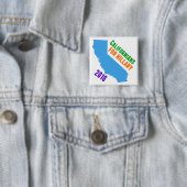 Hillary Clinton California Vierkante Button 5,1 Cm (In situ)