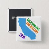 Hillary Clinton California Vierkante Button 5,1 Cm (Voorkant /achterkant)