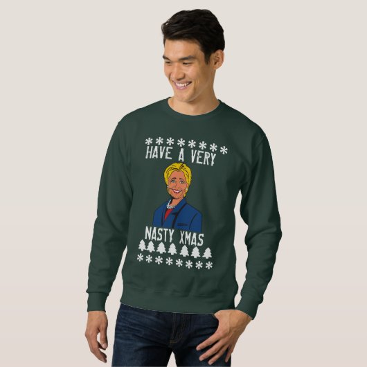 Hillary Clinton Custom Ugly KerstSweater Trui (Voorkant volledig)