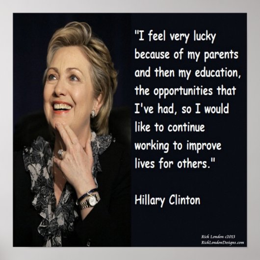 Hillary Clinton "Education & Parents" Quote Poster (Voorkant)