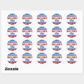 Hillary Clinton en Tim Kaine 2016 Ronde Sticker (Vel)